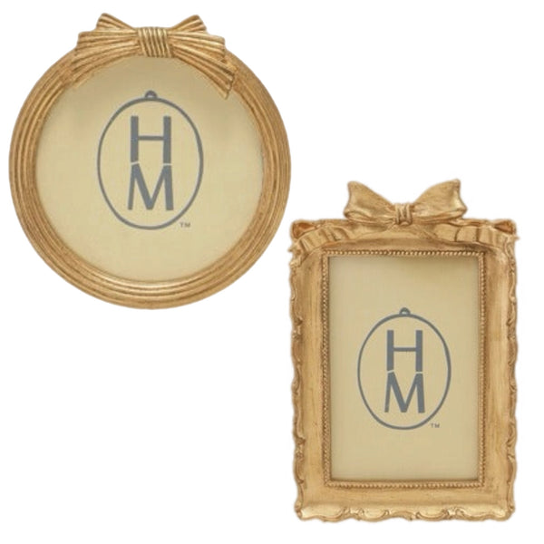 Assorted 4.5" X 4.5" Gold With Bow Photo Frame