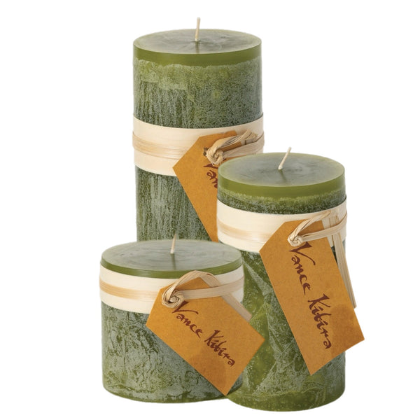 Assorted Moss Green Colour Pillar Candle, INDIVIDUALLY SOLD