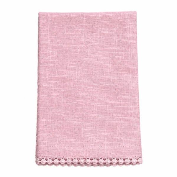Pink Lace Linen Napkin, Set Of 4