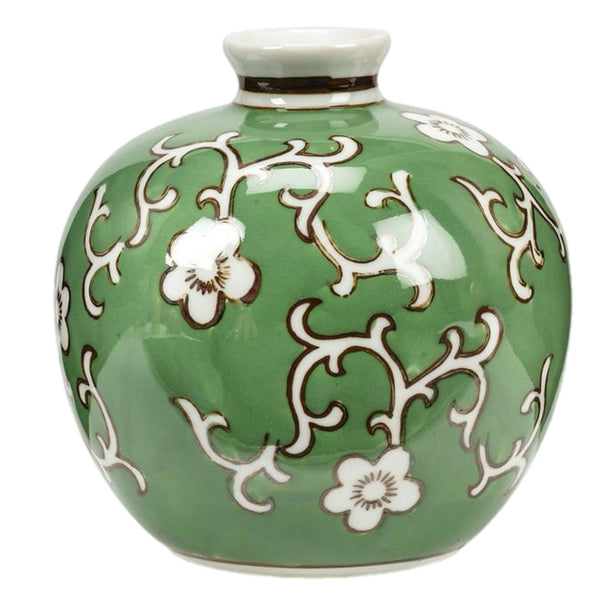 Assorted Green Vase With Flower Pattern, INDIVIDUALLY SOLD