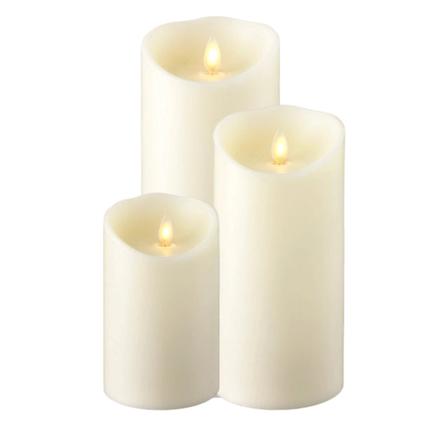 Assorted Pillar Flameless Candle: Ivory, INDIVIDUALLY SOLD