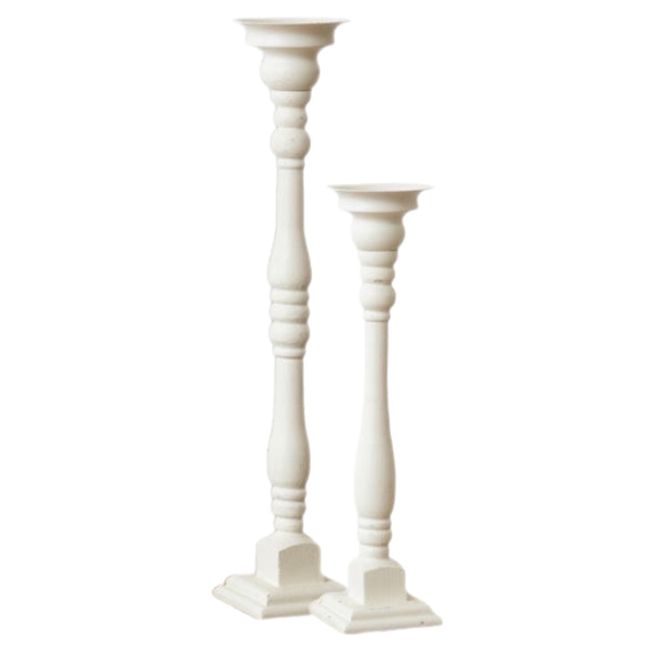 Assorted White Banister Pillar Candle Holder, INDIVIDUALLY SOLD