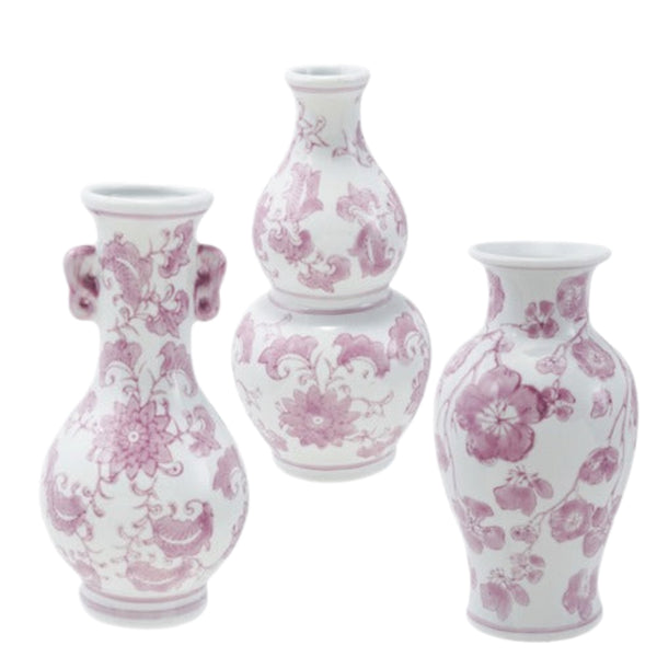 Assorted Lavender Chinoiserie Vases, INDIVIDUALLY SOLD