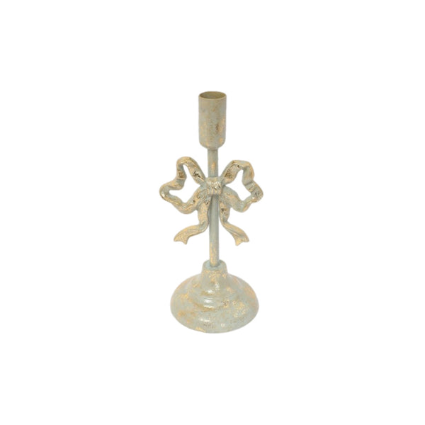 Assorted Antique Green & Gold Bow Taper Holder, INDIVIDUALLY SOLD