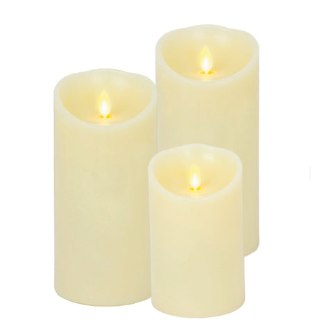 Assorted Ivory Pillar Flameless Candle, INDIVIDUALLY SOLD
