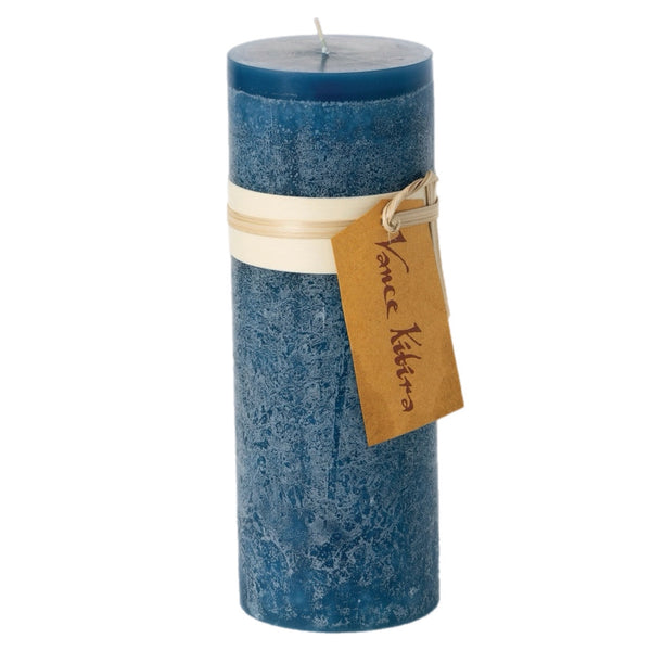 Assorted English Blue Colour Pillar Candle, INDIVIDUALLY SOLD