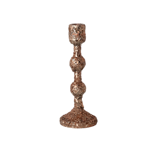 Assorted Bronze Glittered Taper Candle Holder, INDIVIDUALLY SOLD
