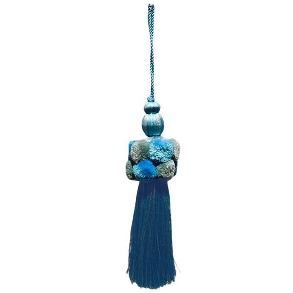 Light Blue Pom Pom Tassel
