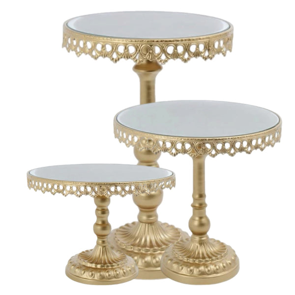 Assorted Gold Scallop Cake Stand, INDIVIDUALLY SOLD