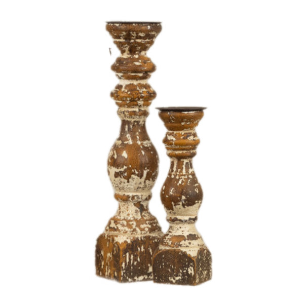 Assorted Brown Distressed Pillar Candle Holder, INDIVIDUALLY SOLD