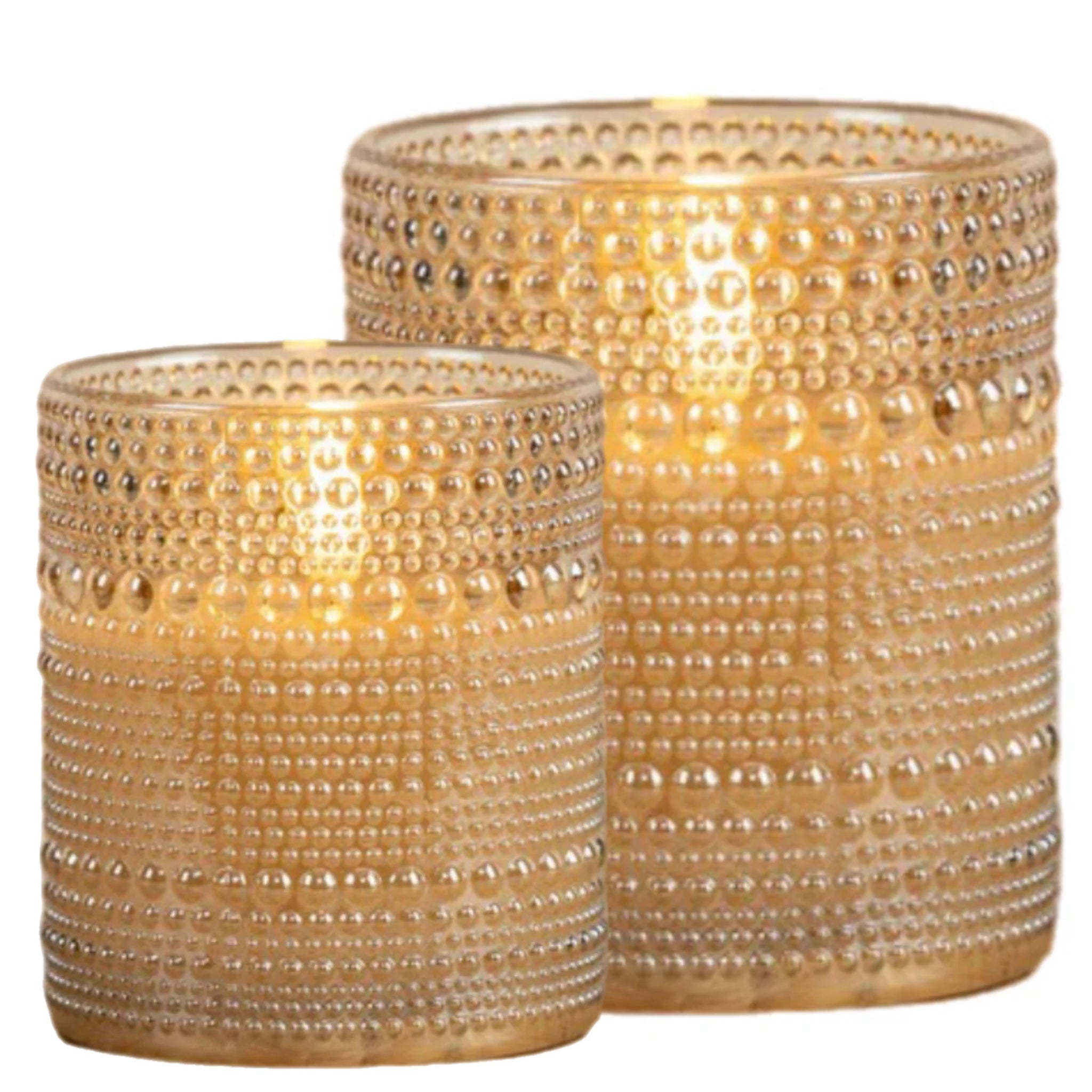 Assorted Amber Hobnail Jar Flameless Candle, INDIVIDUALLY SOLD