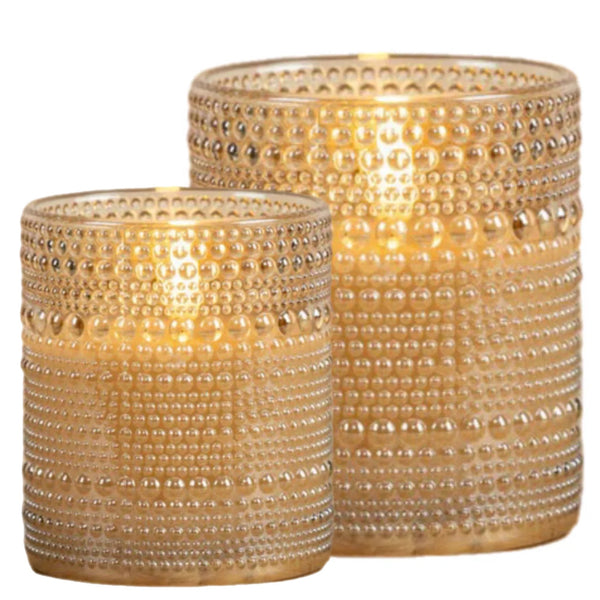 Assorted Amber Hobnail Jar Flameless Candle, INDIVIDUALLY SOLD
