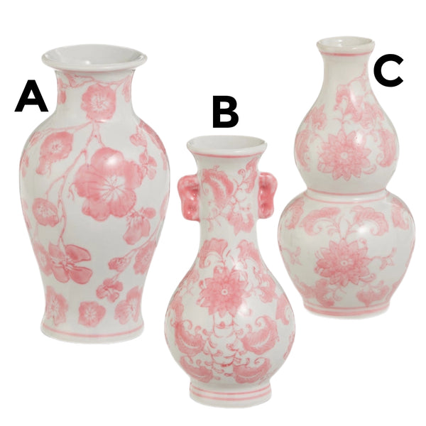 Assorted Pink Floral Bud Vase, INDIVIDUALLY SOLD