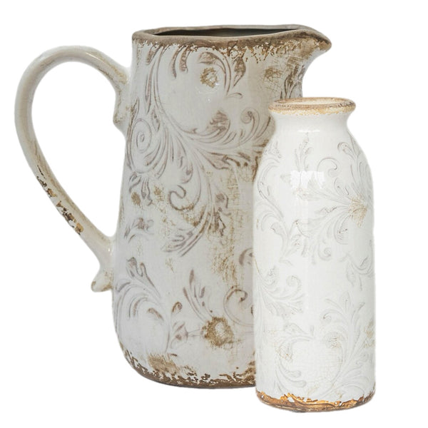 Assorted Grey Floral Design Vase, INDIVIDUALLY SOLD
