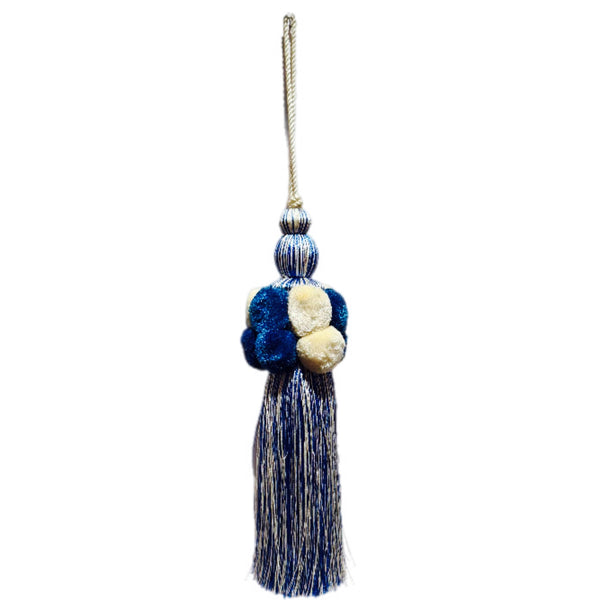 Blue Pom Pom Tassel