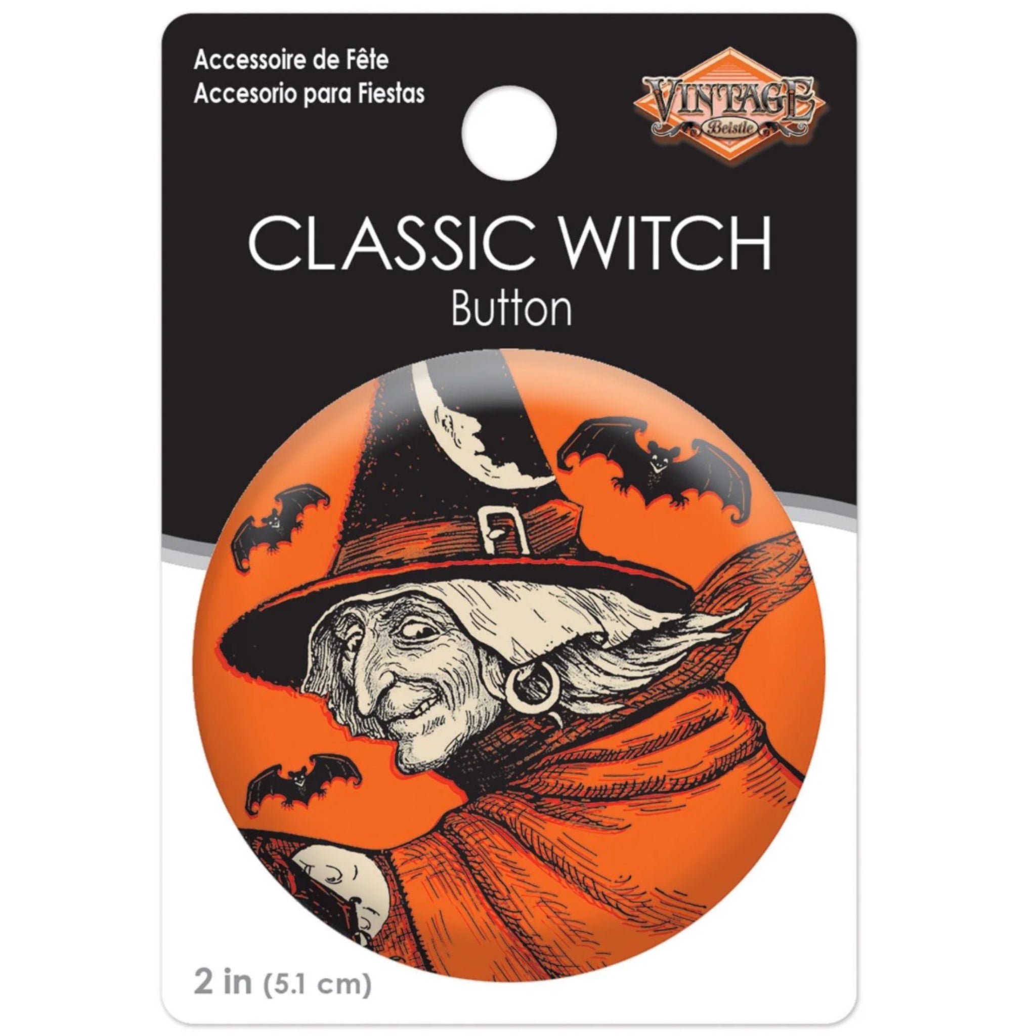 Vintage Inspired Witch Button