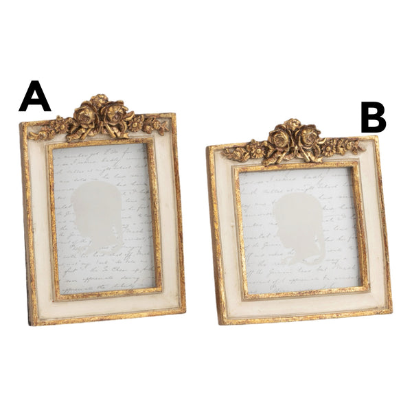 Assorted 3.5" X 4.5" Gold & Cream Photo Frame, INDIVIDUALLY SOLD