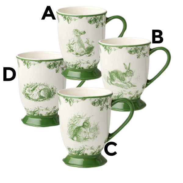 Assorted Green Bunny Mug, INDIVIDUALLY SOLD