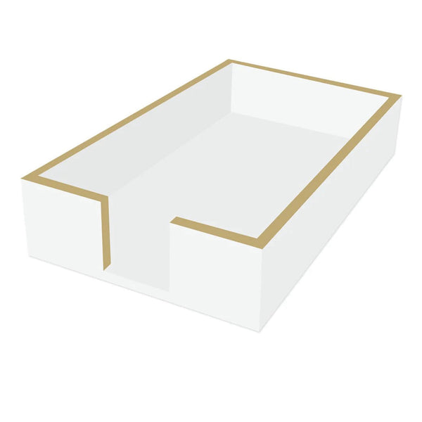 Assorted White & Gold Lacquer Napkin Holder, INDIVIDUALLY SOLD