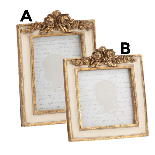 Assorted 3.5" X 4.5" Gold & Cream Photo Frame, INDIVIDUALLY SOLD
