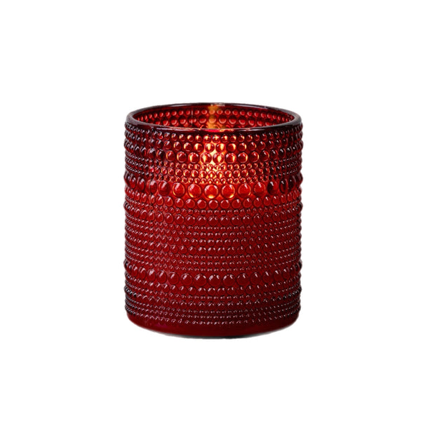 Assorted Red Hobnail Jar Flameless Candle, INDIVIDUALLY SOLD
