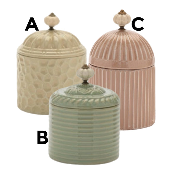 Assorted Canister With Lid, INDIVIDUALLY SOLD