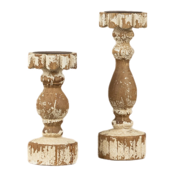 Assorted Cream Distressed Pillar Candle Holder, INDIVIDUALLY SOLD