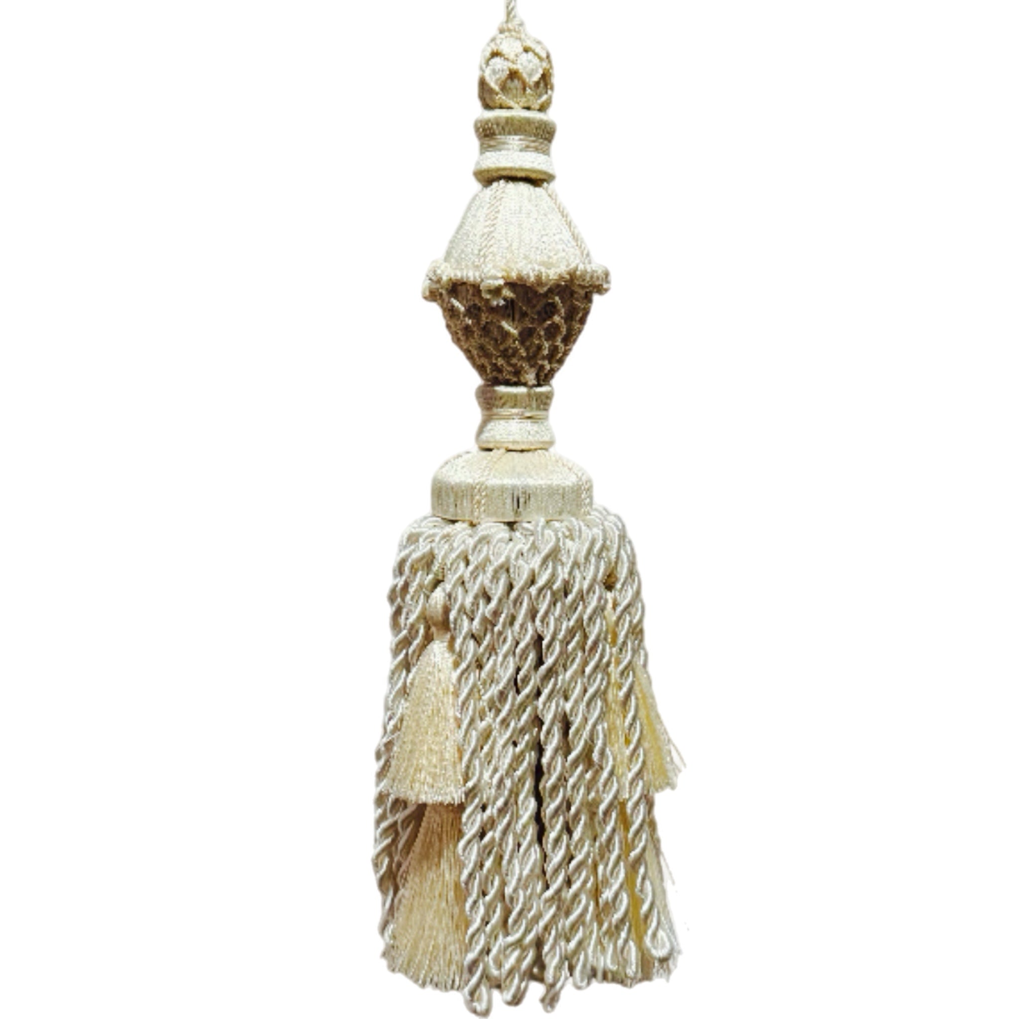 Small Cream Braided Tassel