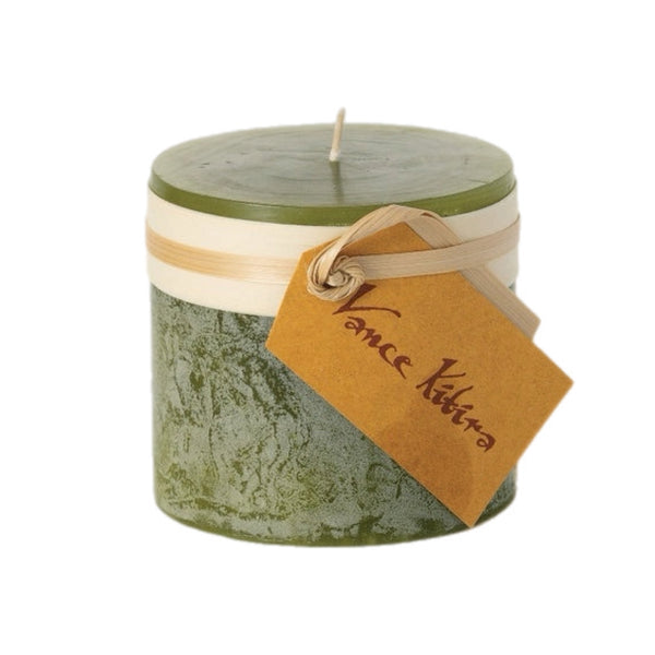 Assorted Moss Green Colour Pillar Candle, INDIVIDUALLY SOLD