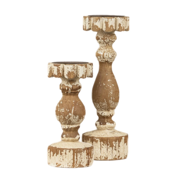 Assorted Cream Distressed Pillar Candle Holder, INDIVIDUALLY SOLD