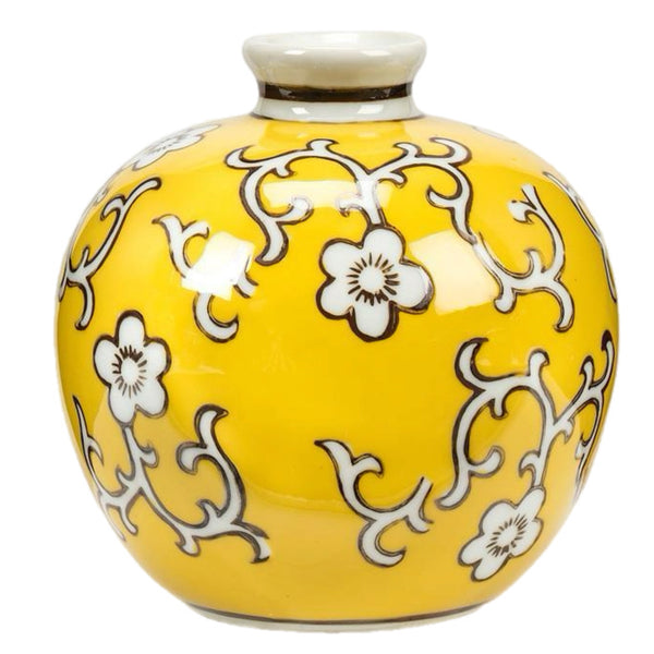 Assorted Yellow Vase With Flower Pattern, INDIVIDUALLY SOLD