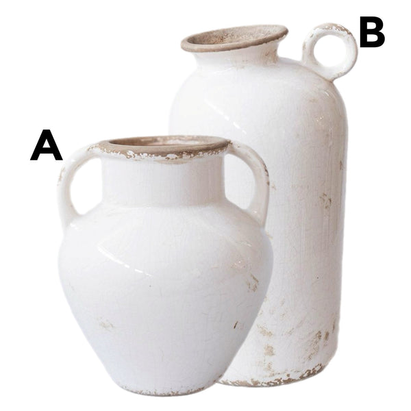 Assorted White Wash Vase, INDIVIDAULLY SOLD