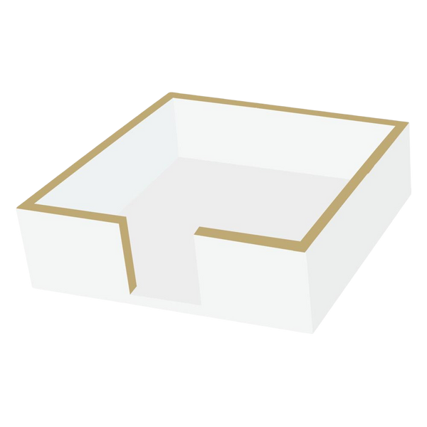 Assorted White & Gold Lacquer Napkin Holder, INDIVIDUALLY SOLD