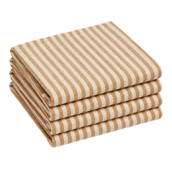 Rust Striped Linen Napkin, Set Of 4