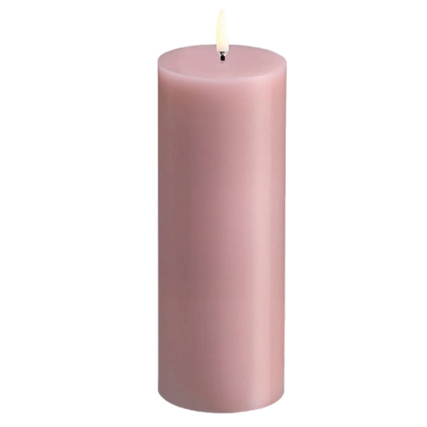 Assorted Pillar Flameless Candle: Rose, INDIVIDUALLY SOLD