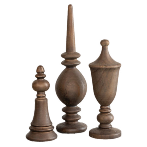 Assorted Wooden Decorative Finial, INDIVIDUALLY SOLD