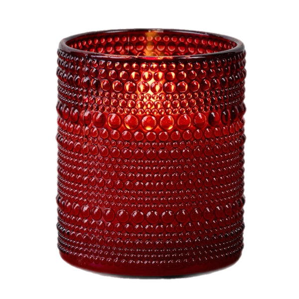 Assorted Red Hobnail Jar Flameless Candle, INDIVIDUALLY SOLD