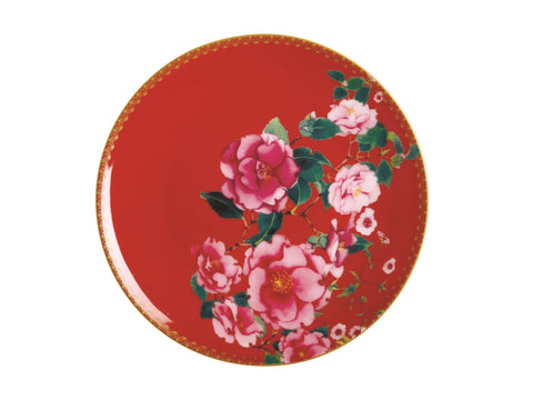 Red Floral Plate