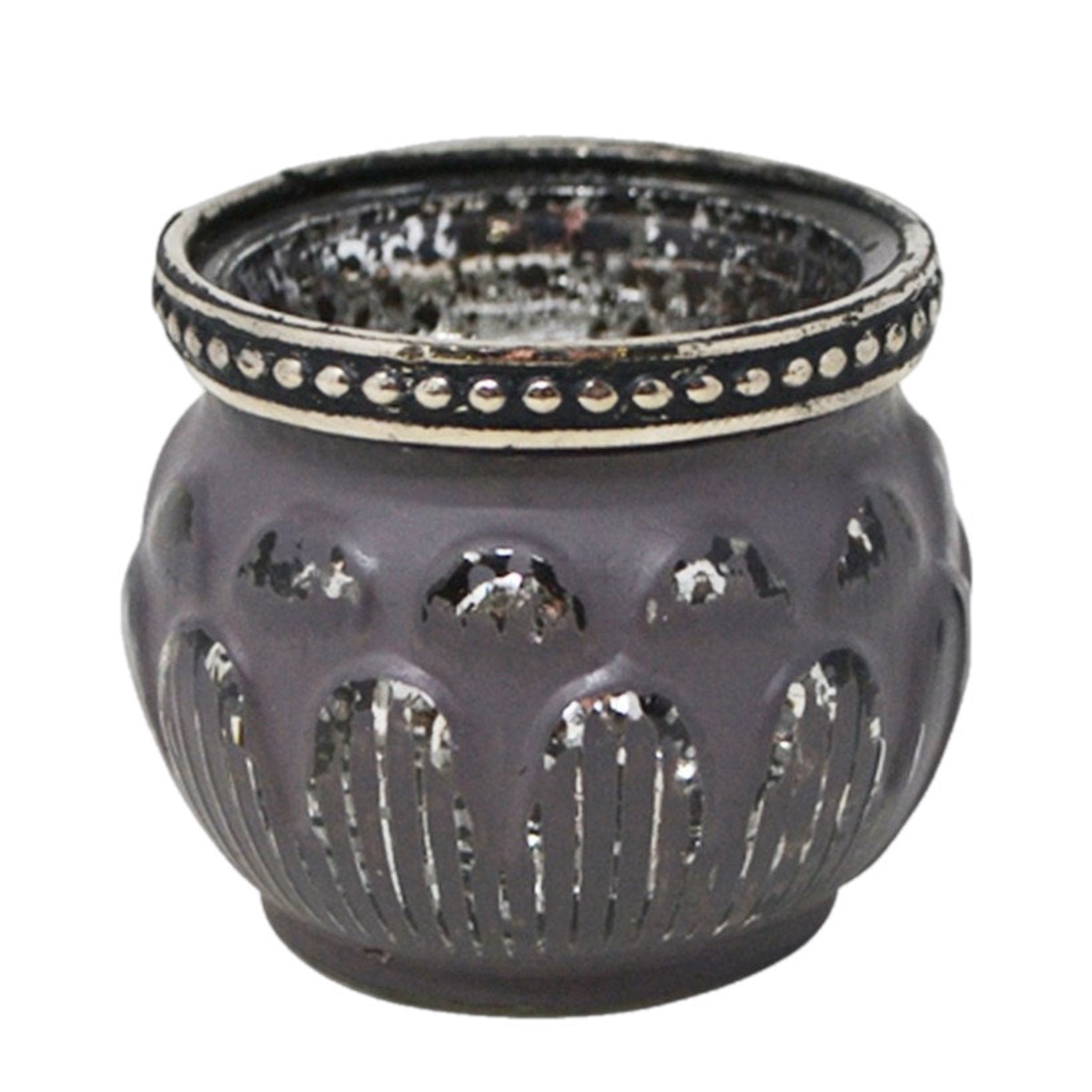 Antiqued Smoke Tealight Candle Holder