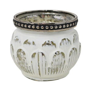 Antiqued White Tealight Candle Holder