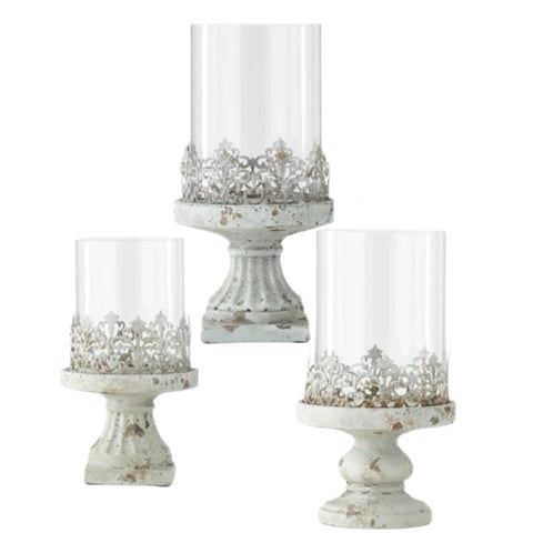 Assorted Hurricane Pillar Candle Holder, INDIVIDUALLY SOLD