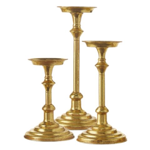 Assorted Gold Pillar Candle Holder, INDIVIDUALLY SOLD