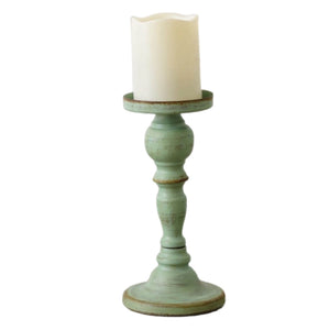 Short Green Pillar Candle Holder