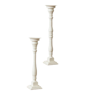 Assorted White Banister Pillar Candle Holder, INDIVIDUALLY SOLD