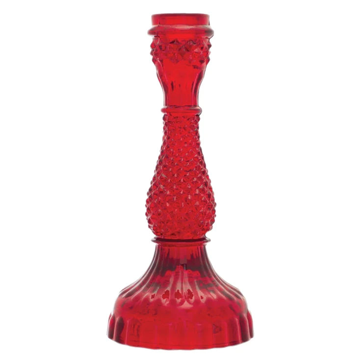 Depression Glass Taper Candle Holder, LARGE RED