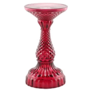 Depression Glass Pillar Candle Holder, LARGE RED