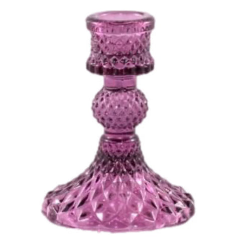 Depression Glass Taper Candle Holder, SMALL HEATHER