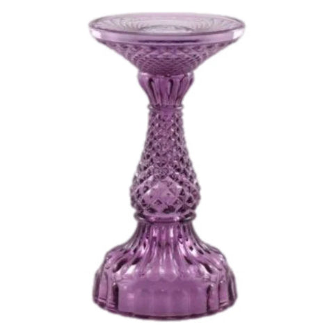 Depression Glass Pillar Candle Holder, SMALL HEATHER