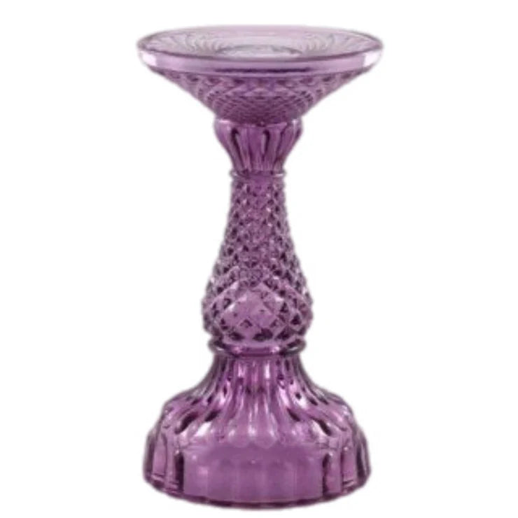 Depression Glass Pillar Candle Holder, LARGE HEATHER