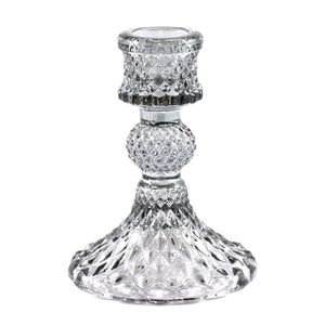 Depression Glass Taper Candle Holder, SMALL SMOKE